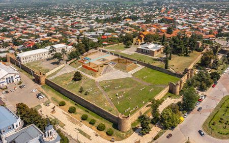 Aerial view of Batonistsikhe fortressの写真素材