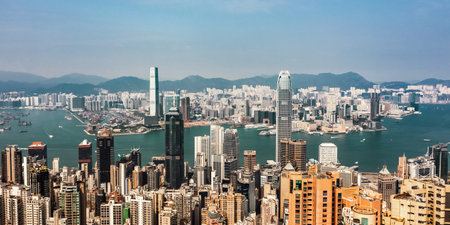 Panorama of Hong Kongの写真素材
