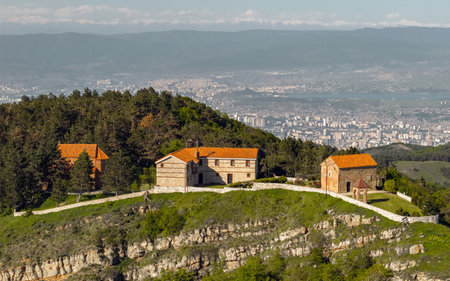 Aerial view of Udzo Monasteryの写真素材