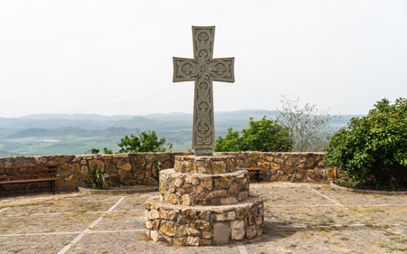 A Christian cross on the territory of Saint Peter and Paul monastery