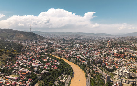 Aerial view of Tbilisiの写真素材