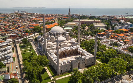 Aerial view of Suleymaniye Mosqueの写真素材