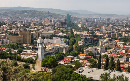 Aerial view of Tbilisiの写真素材