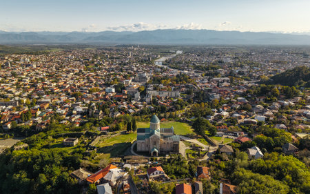 Drone view of Kutaisi cityscapeの写真素材