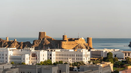 View of Al Mirani Fort in Muscatの写真素材