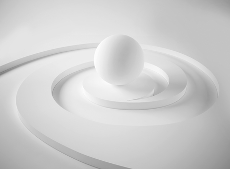 3d illustration of abstract sphere on spiralの写真素材