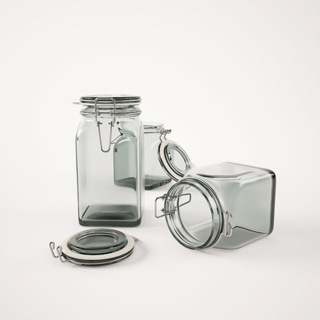 3d illustration of empty jar for spicesの写真素材