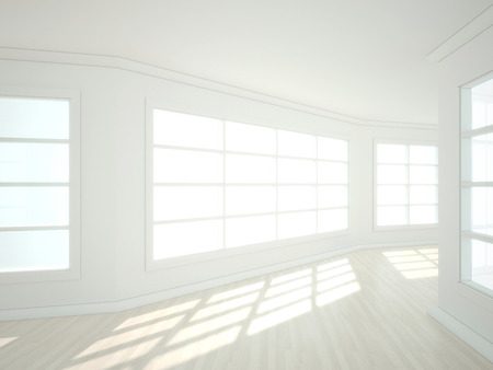 3d illustration of empty modern interior. Whiteの写真素材