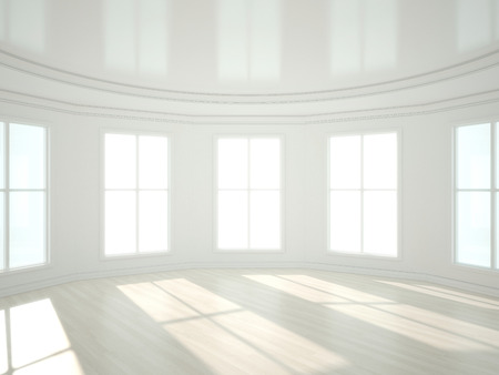 3d illustration of empty modern interior. Whiteの写真素材
