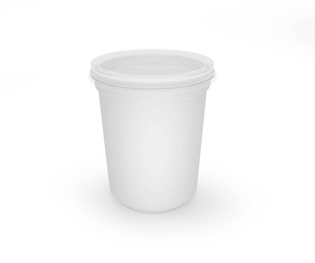 Blank fermented milk product packaging isolated on white background. 3d renderの写真素材