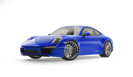 Almaty, Kazakhstan. MARCH 18: Porsche 911 carrera turbo luxury stylish fast sport car on isolated white background. 3D renderのeditorial素材