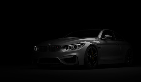 lmaty, Kazakhstan February 10, 2019. BMW M4 F82 on the isolated background. 3D renderのeditorial素材