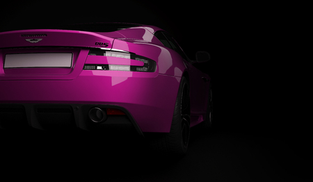 Almaty, Kazakhstan. April 15: British luxuty sport car coupe Aston Martin DBS on black background. 3D renderのeditorial素材