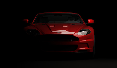 Almaty, Kazakhstan. April 15: British luxuty sport car coupe Aston Martin DBS on black background. 3D renderのeditorial素材