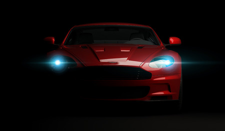 Almaty, Kazakhstan. April 15: British luxuty sport car coupe Aston Martin DBS on black background. 3D renderのeditorial素材
