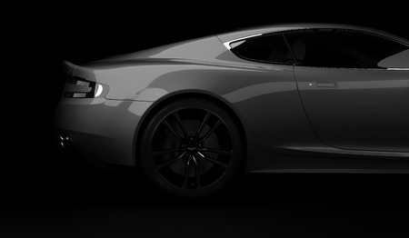 Almaty, Kazakhstan. April 15: British luxuty sport car coupe Aston Martin DBS on black background. 3D renderのeditorial素材