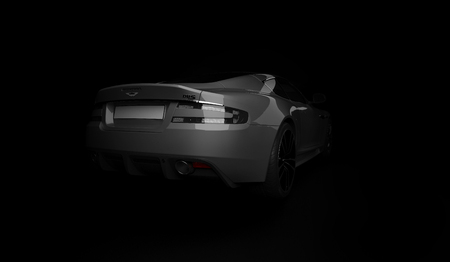 Almaty, Kazakhstan. April 15: British luxuty sport car coupe Aston Martin DBS on black background. 3D renderのeditorial素材