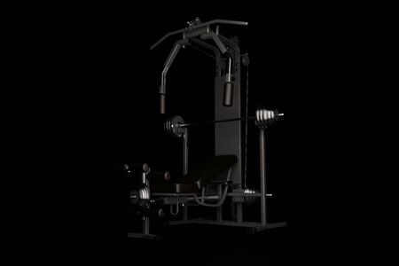 Gym machine isolated on white. 3d render