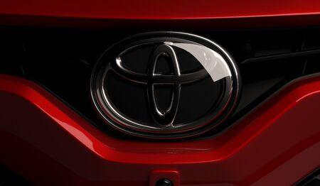 lmaty, Kazakhstan, november 5, 2019. Toyota Camry 70 on the black background. 3D renderのeditorial素材