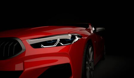 Kazakhstan, Almaty - January 20, 2020: All-new BMW 8 Series Coupe on dark background. 3d renderのeditorial素材