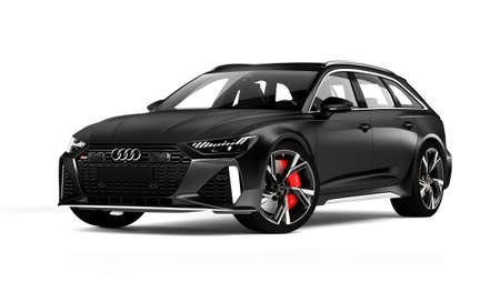 Almaty, Kazakhstan. MARCH 28, 2020: Audi RS6 Avant luxury stylish car isolated on white background. 3D renderのeditorial素材