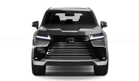 Almaty, Kazakhstan - May 20, 2022: Lexus LX 600, brand new luxury SUV 2022 on the white background. Isolated. 3d renderのeditorial素材