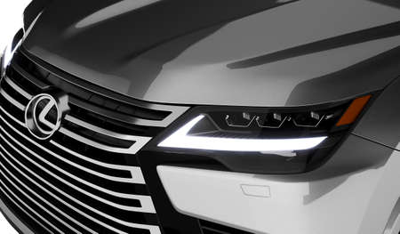 Almaty, Kazakhstan - May 20, 2022: Lexus LX 600, brand new luxury SUV 2022. 3d renderのeditorial素材