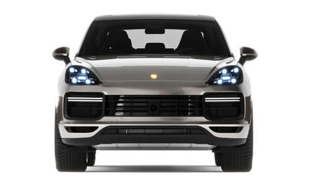 Almaty, Kazakhstan - may 15 2022: new land rover range rover 2022 isolated on dark background. 3d renderのeditorial素材