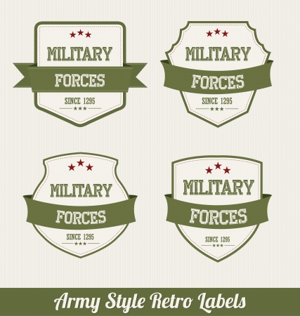 Army Style Retro Labelsのイラスト素材