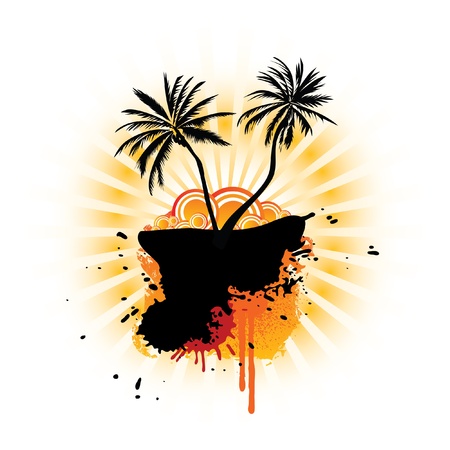 Tropical Island abstractのイラスト素材