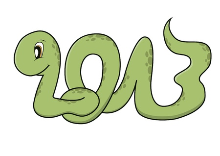 Cute snake - 2013 - year of the snake in Chinese zodiacのイラスト素材