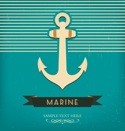 Vintage Design Template With Anchorのイラスト素材
