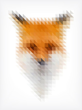 Fox portrait made of small trianglesのイラスト素材