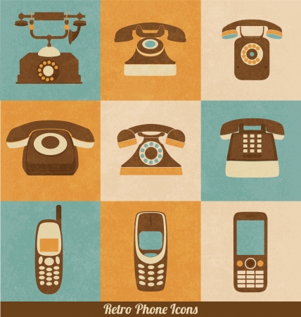 Retro Phone Iconsのイラスト素材