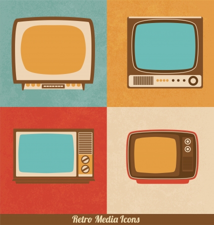 Retro Television Iconsのイラスト素材