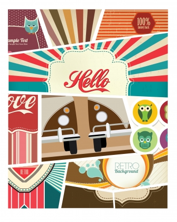 Retro Scrapbook Designのイラスト素材