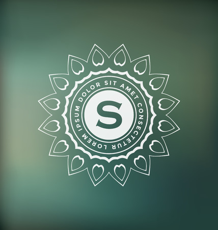 Calligraphic Monogram Design Template - Classic Ornamental Style - Elegant luxury frame logo type - Ideal for restaurant, hotel, cafe and other businesses with classic corporate identity visualのイラスト素材