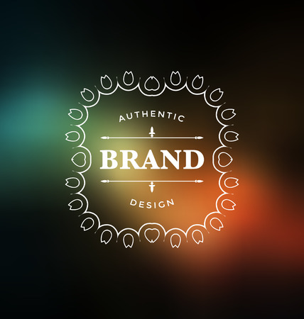 Calligraphic Label Design Template - Classic Ornamental Style. Elegant frame and typography on colorful background - Ideal logo for any business with classic corporate identity visualのイラスト素材