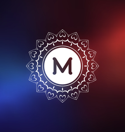 Calligraphic Label Design Template - Classic Ornamental Style. Elegant frame and typography on colorful background - Ideal logo for any business with classic corporate identity visualのイラスト素材