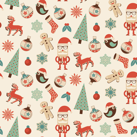 Seamless Christmas Pattern - Ideal Design for Gift Wrapping Paper or Decorative Wallpaperのイラスト素材
