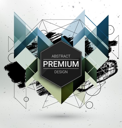 Geometric Polygonal Elements - Abstract Premium Design - Scientific Future Technology Concept - Infographic Background Template - Design Layout for Business Presentations, Flyers or Postersのイラスト素材