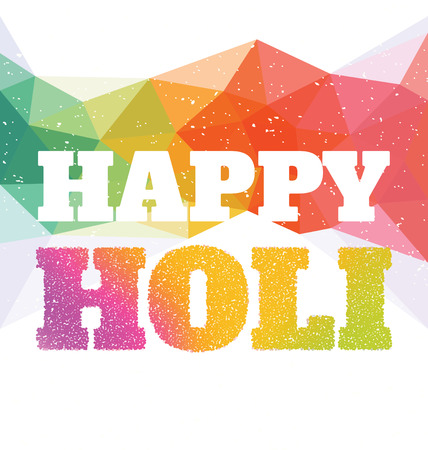 Happy Holi - Colourful Indian Celebration - Typographic Illustrationのイラスト素材