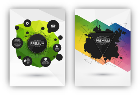 Poster or Flyer Design Template Set - Abstract modern polygonal backgrounds collectionのイラスト素材