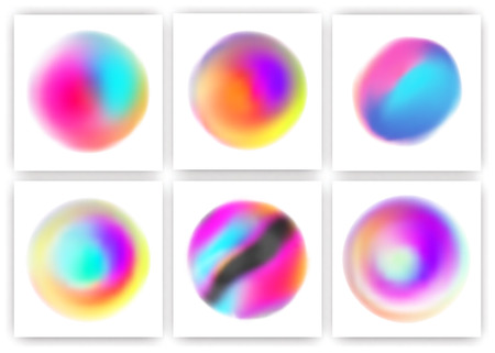 Vibrant fluid style circle design elements setのイラスト素材