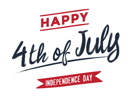 4th of July - Independence Day greeting card - typographic designのイラスト素材