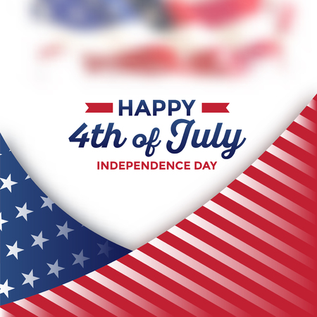 4th of July - Independence Day greeting card designのイラスト素材