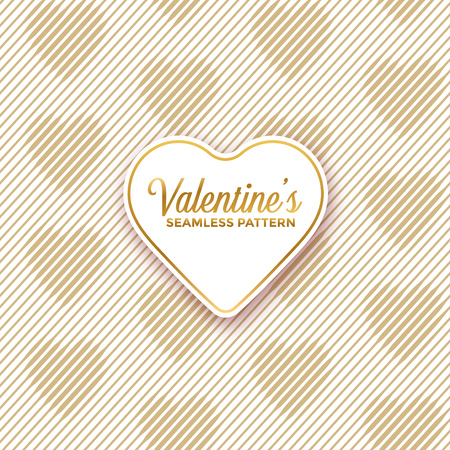 Seamless line pattern shaping hearts - geometric valentine's day background designのイラスト素材