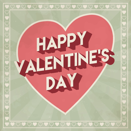 Vintage style valentine's day design - romantic typographic greeting cardのイラスト素材