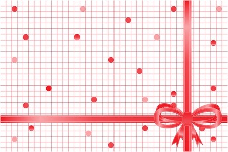 Red gift bow for packing, balls and a squareのイラスト素材