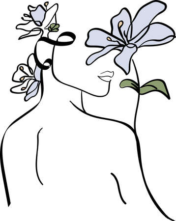 minimalistic drawing in vector in one lineのイラスト素材